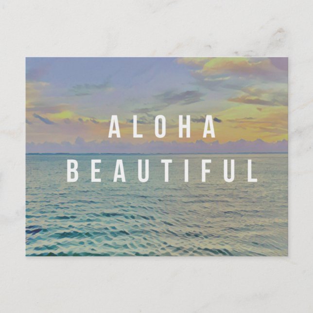Tarjeta postal del hermoso mar de Haena Aloha (Anverso)
