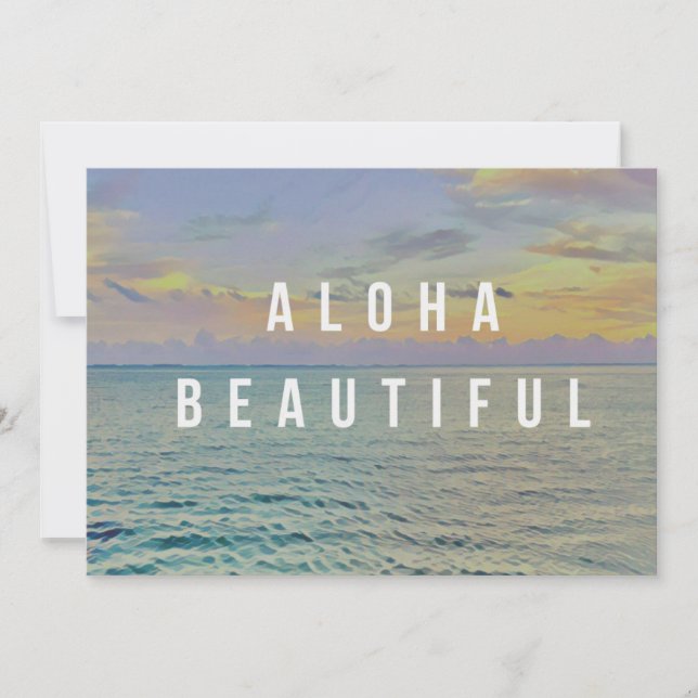 Tarjeta postal del hermoso mar de Haena Aloha (Anverso)