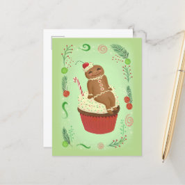 Tarjeta postal del hombre de jengibre navidades