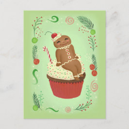 Tarjeta postal del hombre de jengibre navidades