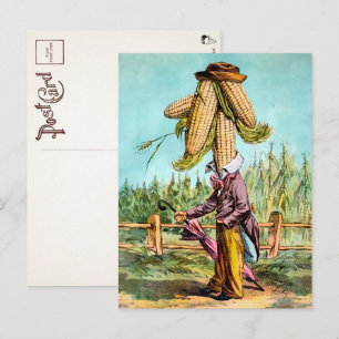 Tarjeta postal del hombre de maíz victoriano