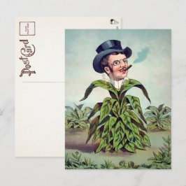 Tarjeta postal del hombre de plantas victoriano