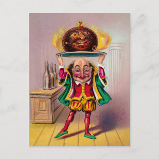 Tarjeta postal del hombre de pudín victoriano