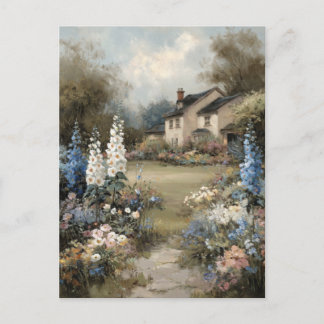 Tarjeta postal del jardín de cottage inglés