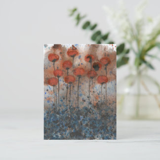 Tarjeta postal del jardín de flores de amapolas na