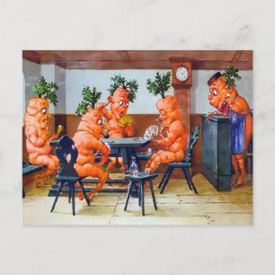 Tarjeta postal del juego de cartas de zanahoria vi
