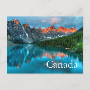 Tarjeta postal del lago canadiense Banff de Canadá