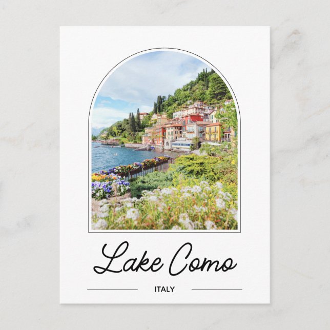 Tarjeta postal del Lago Como Italia (Anverso)