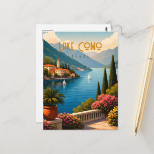 Tarjeta postal del lago de Como Italia