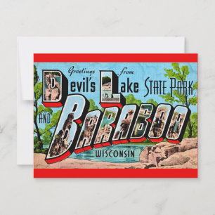 Tarjeta postal del lago del diablo Baraboo WI