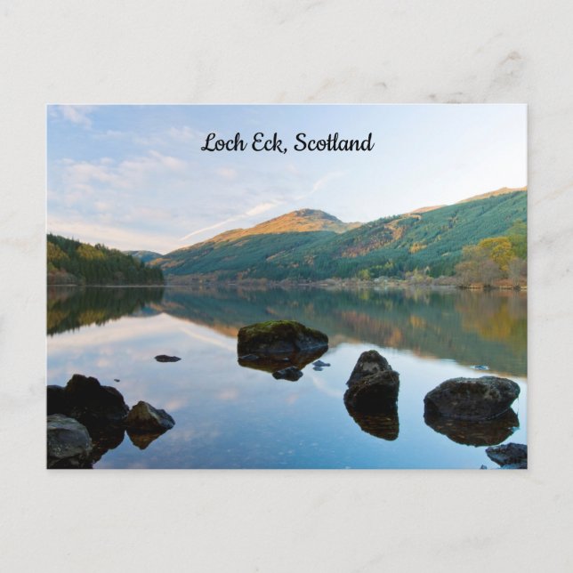 Tarjeta postal del lago Eck, Escocia (Anverso)