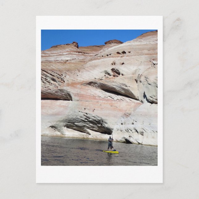 Tarjeta postal del lago Powell en paddle (Anverso)