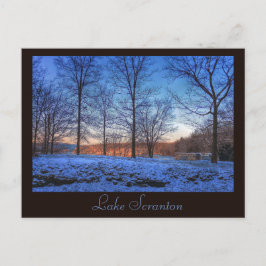 Tarjeta postal del lago Scranton PA en invierno