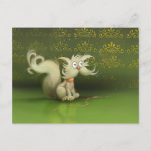 tarjeta postal del lindo gato personalizado
