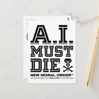 Tarjeta postal del logotipo de A.I. Must Die™ (fue