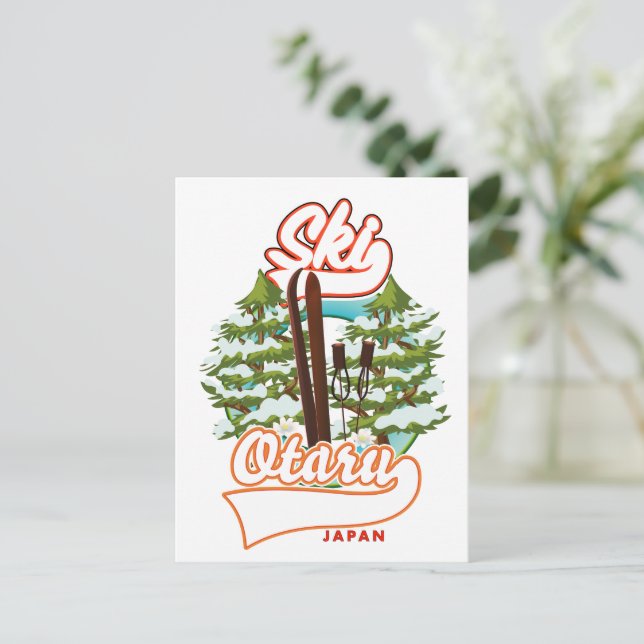 Tarjeta postal del logotipo de esquí de Seúl Corea (Anverso de pie)