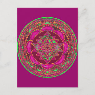 Tarjeta postal del Mandala Sri Lakshmi Yantra
