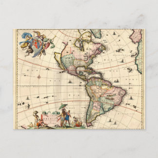 Tarjeta postal del mapa de América de 1670