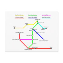 Tarjeta postal del mapa de bicicletas de Denver