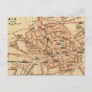Tarjeta postal del mapa de cosechas de Aix France