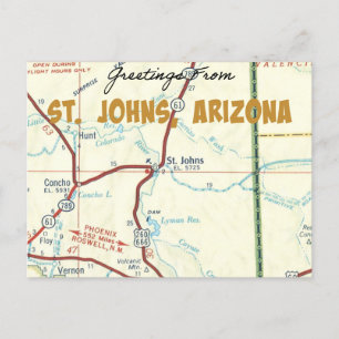 Tarjeta postal del mapa de cosechas de St. Johns A