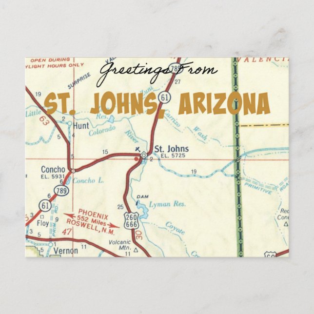 Tarjeta postal del mapa de cosechas de St. Johns A (Anverso)