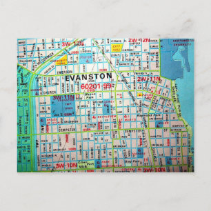 tarjeta postal del mapa de la antigüedad IL EVANST