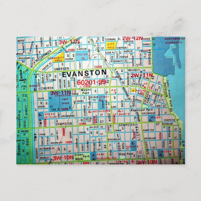 tarjeta postal del mapa de la antigüedad IL EVANST (Anverso)