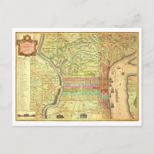 Tarjeta postal del mapa de la calle de Filadelfia