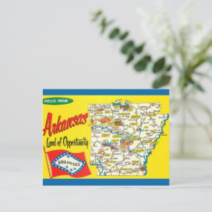 Tarjeta postal del mapa de la carretera vintage de