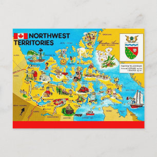 Tarjeta postal del mapa de los Territorios del Nor