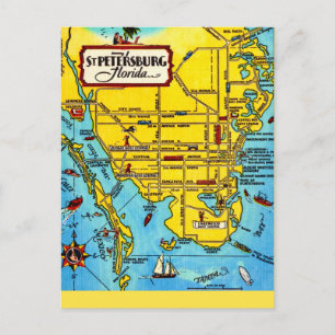 Tarjeta postal del mapa de San Petersburgo