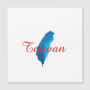 Tarjeta postal del mapa de Taiwán con pluma azul
