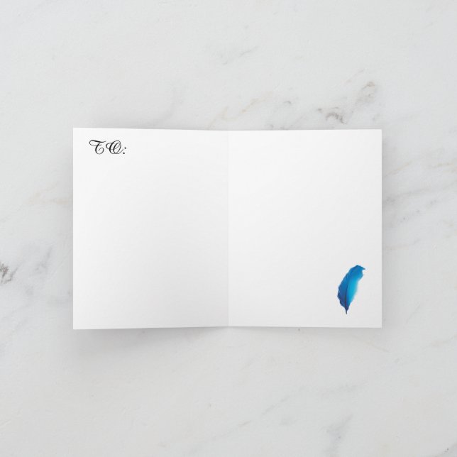 Tarjeta postal del mapa de Taiwán con pluma azul (Interior)