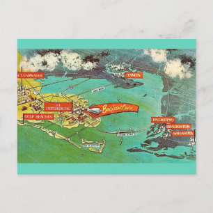 Tarjeta postal del mapa de Tampa St Petersburg Bra
