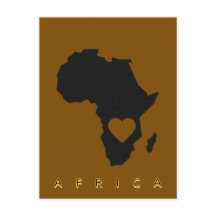 Tarjeta postal del mapa del corazón de África