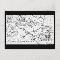 Tarjeta postal del mapa del norte de Virginia