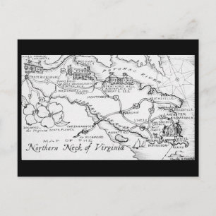 Tarjeta postal del mapa del norte de Virginia