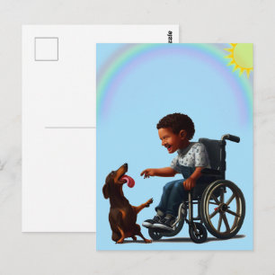 Tarjeta postal del mejor amigo del niño Dachshund