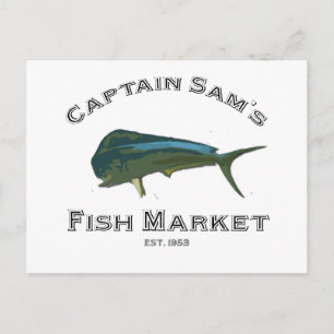 Tarjeta postal del mercado de pescado del capitán