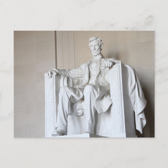 Tarjeta postal del Monumento a Abraham Lincoln en  (Anverso)