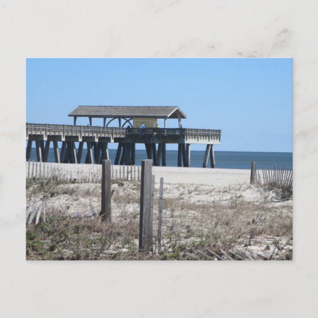 Tarjeta postal del muelle de la isla Tybee (Anverso)