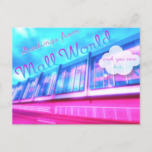 Tarjeta postal del mundo de "Saludos" en el centro