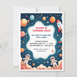 Tarjeta postal del niño astronauta del espacio de 
