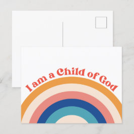Tarjeta postal del niño de Dios lindo arcoiris