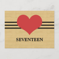 Tarjeta postal del número de mesa con corazón de v