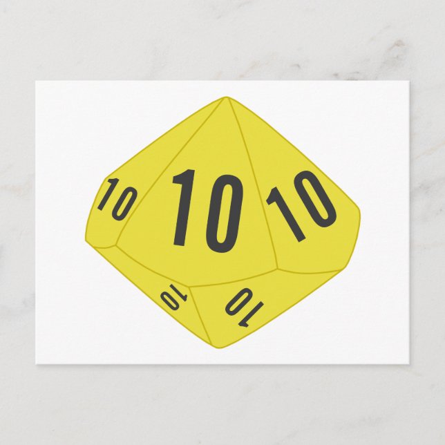 Tarjeta postal del número de tabla de dados D10 am (Anverso)