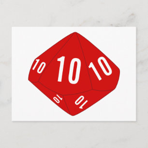Tarjeta postal del número de tabla de dados rojo D