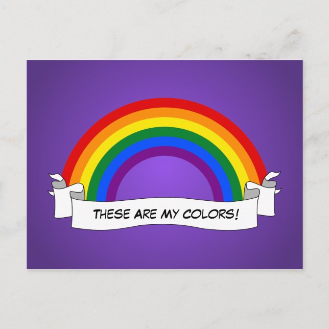 Tarjeta postal del orgullo del arcoiris LGBT (Anverso)