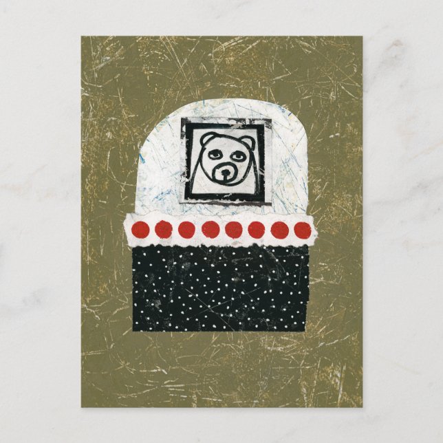 Tarjeta postal del oso cansado (Anverso)